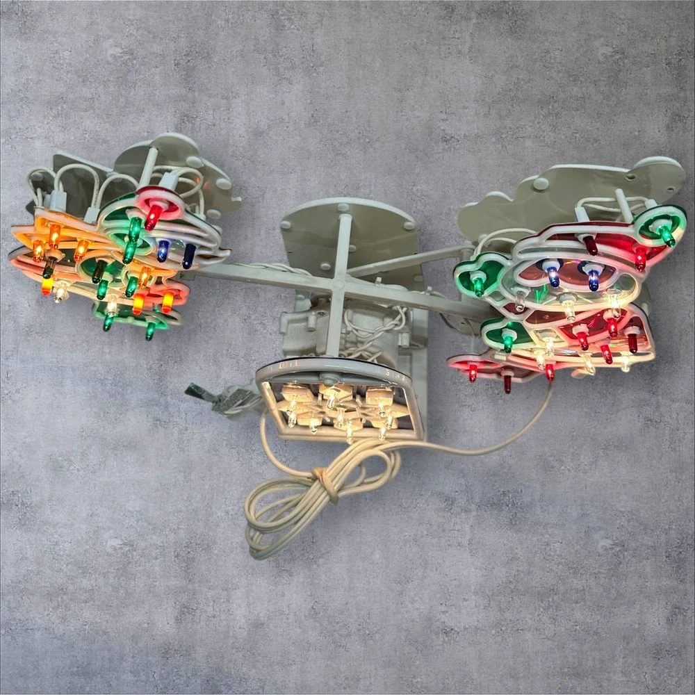 Vintage Christmas Light-Up‎ Santa & Snowman Seesaw- It Teeter-Totters!